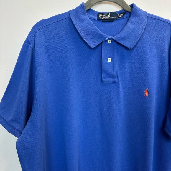 Vintage Polo PRL Ralph Lauren Blue Polo Shirt XXL - Picture 1 of 12